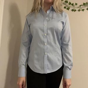 Brooks Brothers Tailored Fit Womens Navy Button Blouse Shirt Top Sz 4
